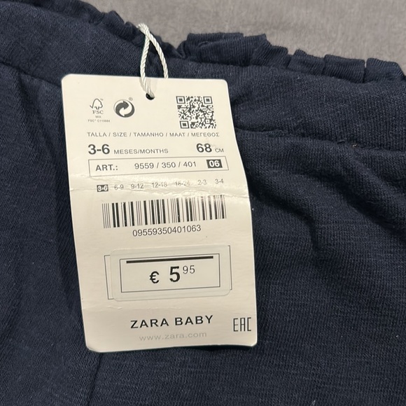 Zara Baby Navy Blue Sweatpants Size 3-6 Months BNWT - Picture 4 of 4